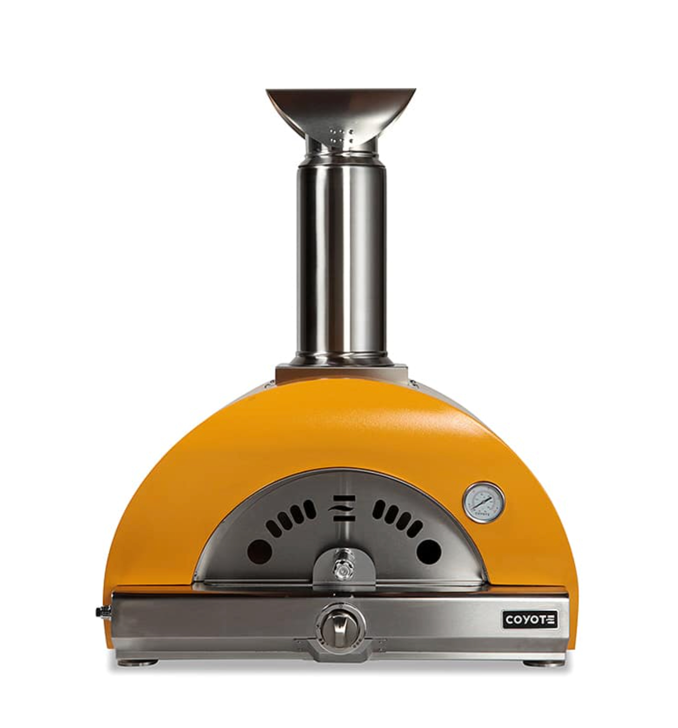 Coyote 30" Hybrid Multi-Fuel Pizza Oven, Ceramic Cooking Bricks, Temps up to 1,000 Degrees - Yellow, Natural Gas