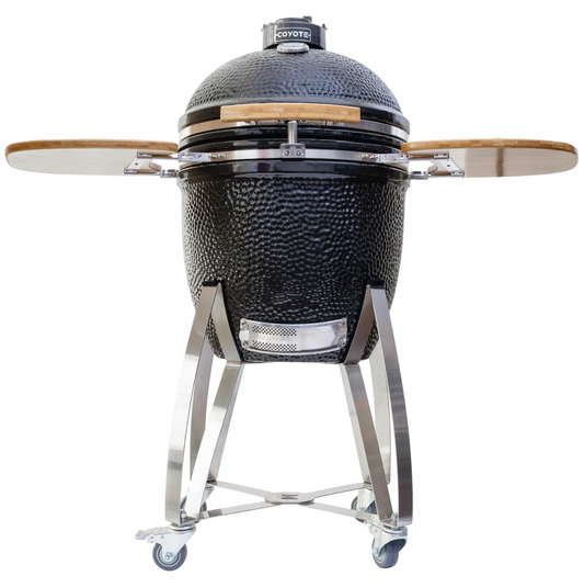 Coyote Asado Ceramic Smoker with Stand and Side Shelves