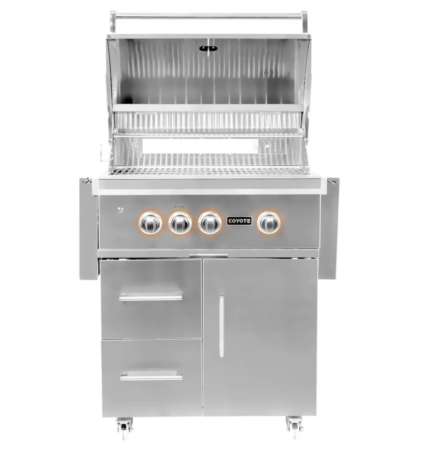 Coyote S Series 30" Grill On Cart; LED Lights, Infinity Burners, Ceramic Heat Grids, Natural Gas