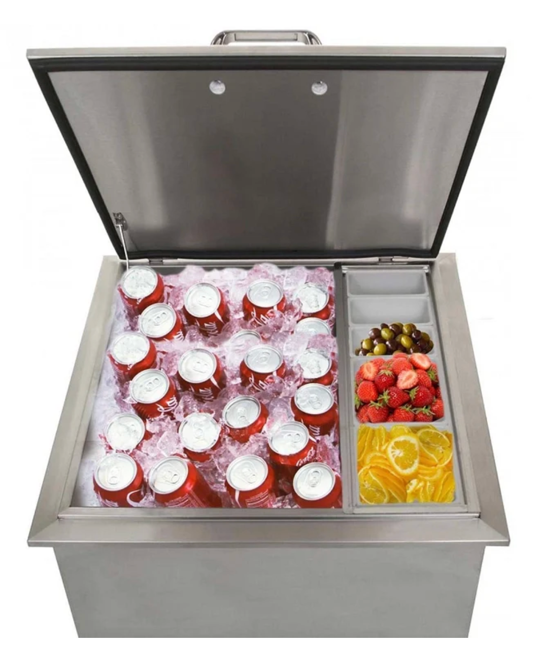 Big Sky 260 Series 18-Inch Drop-In Ice Bin Cooler With Condiment Tray