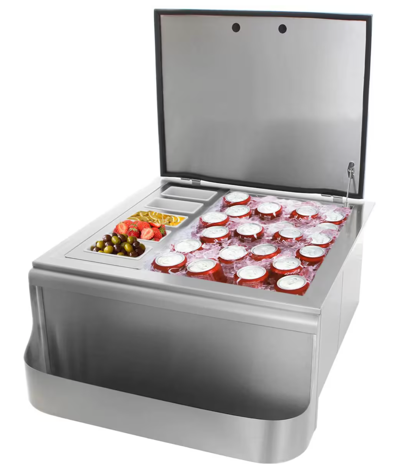 Big Sky 260 Series 25-Inch Slide-In Ice Bin Cooler With Speed Rail & Condiment Holder