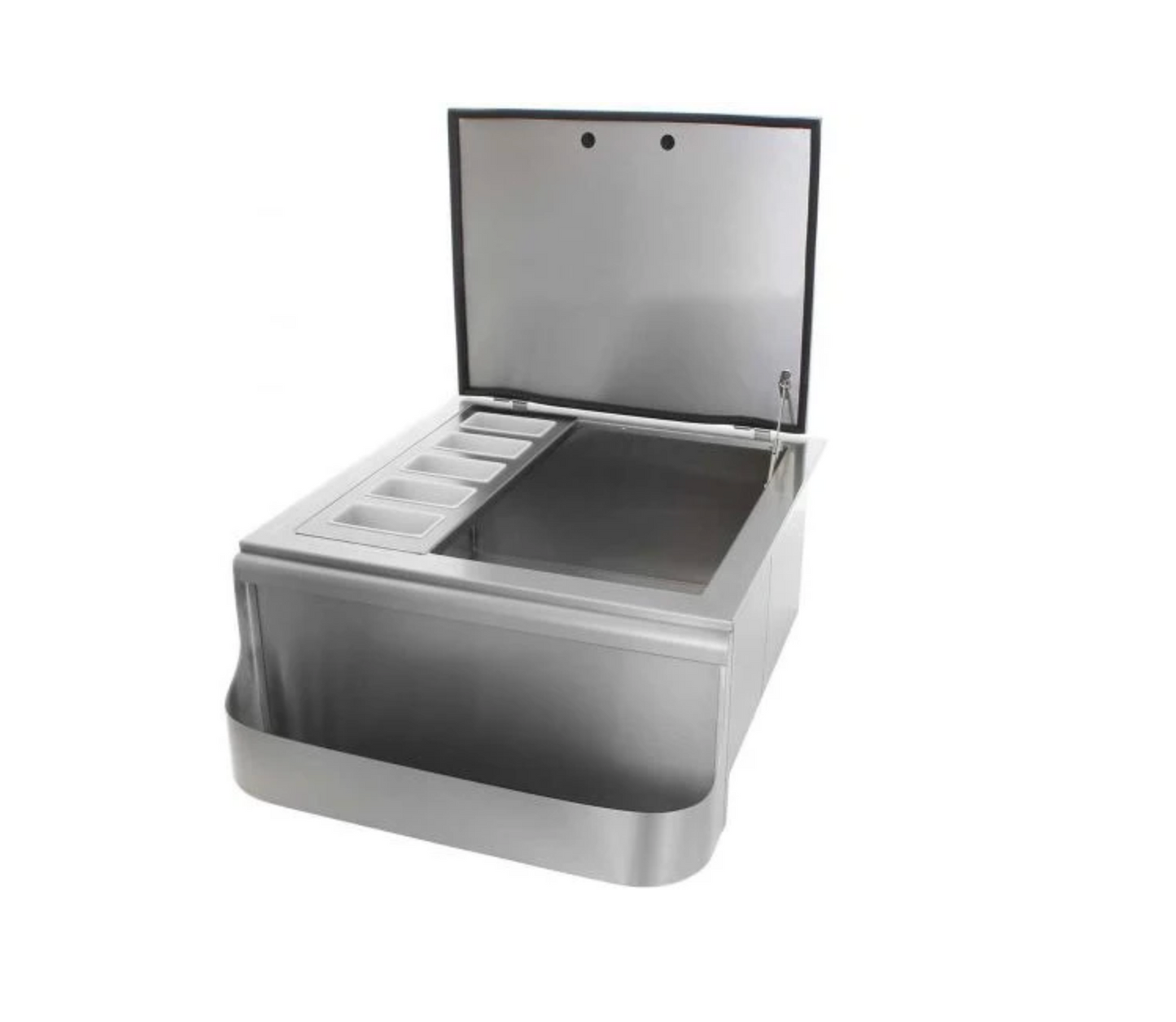 Big Sky 260 Series 18-Inch Slide-In Ice Bin Cooler With Speed Rail & Condiment Holder