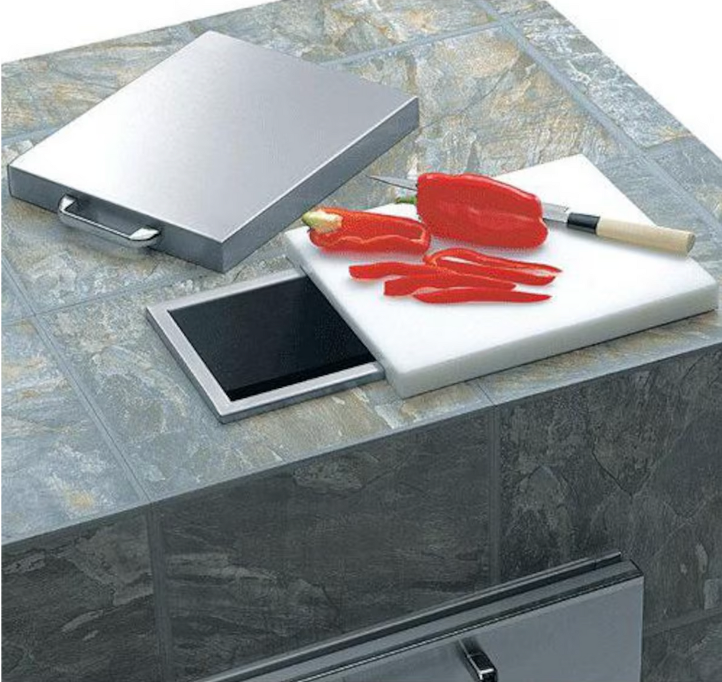 Lynx Countertop Trash Chute w/ cutting board & cover