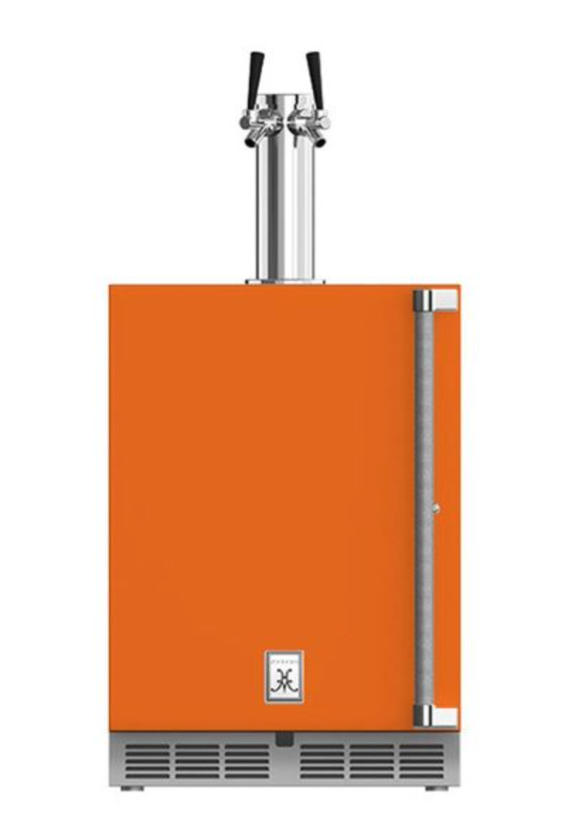 Hestan 24" Double Faucet Beer Dispenser, Solid Door, & Lock, Left Hinged-COLOR