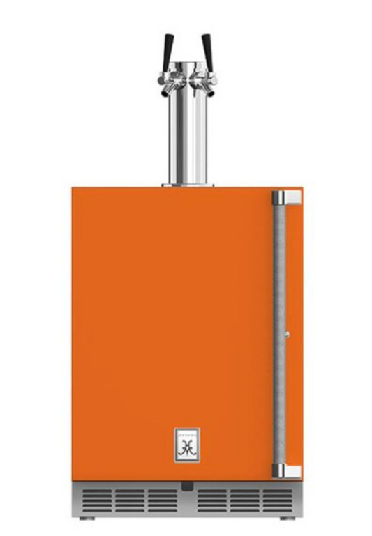 Hestan 24" Double Faucet Beer Dispenser, Solid Door, & Lock, Left Hinged-COLOR