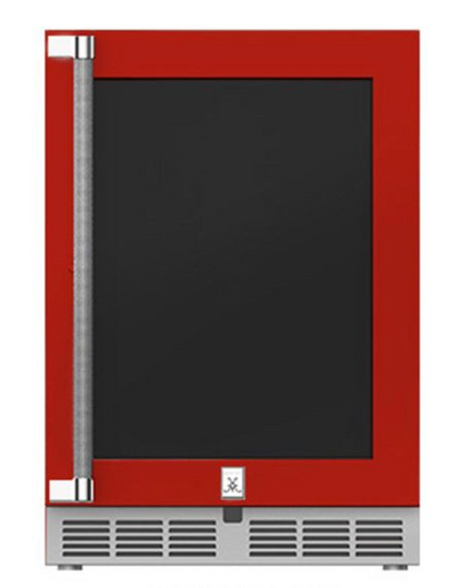 Hestan 24" Dual Zone Refrigerator with Wine, Glass Door & Lock, Right Hinged COLOR