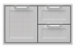 Hestan 36" Double Drawer and Storage Door Combination, Marquise Front Panels; Left Side holds slide out for LP Tank or Trash Receptacle; Right Side is Two Drawer Storage