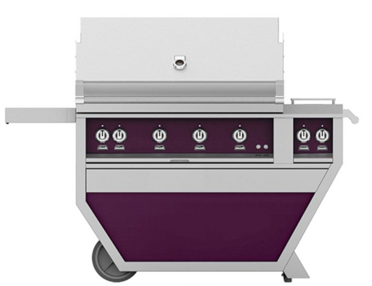 Hestan 36" Grill, (3) Sear, Rotisserie, Deluxe Cart-COLOR LP