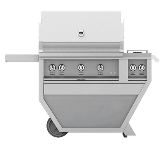 Hestan 36" Grill, (3) Trellis, Rotisserie, Deluxe Cart LP