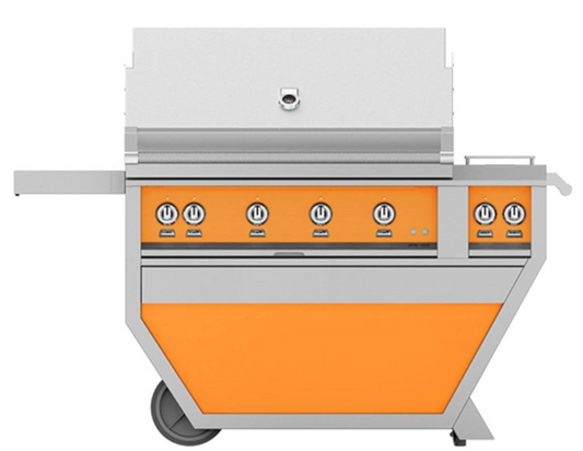 Hestan 42" Grill, (4) Trellis, Rotisserie, Deluxe Cart-COLOR LP