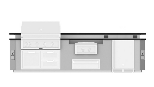 Hestan Grill, Entertainment, Suite, Bar, Power Burner, 12 Foot, and "bellybar" with foot rail