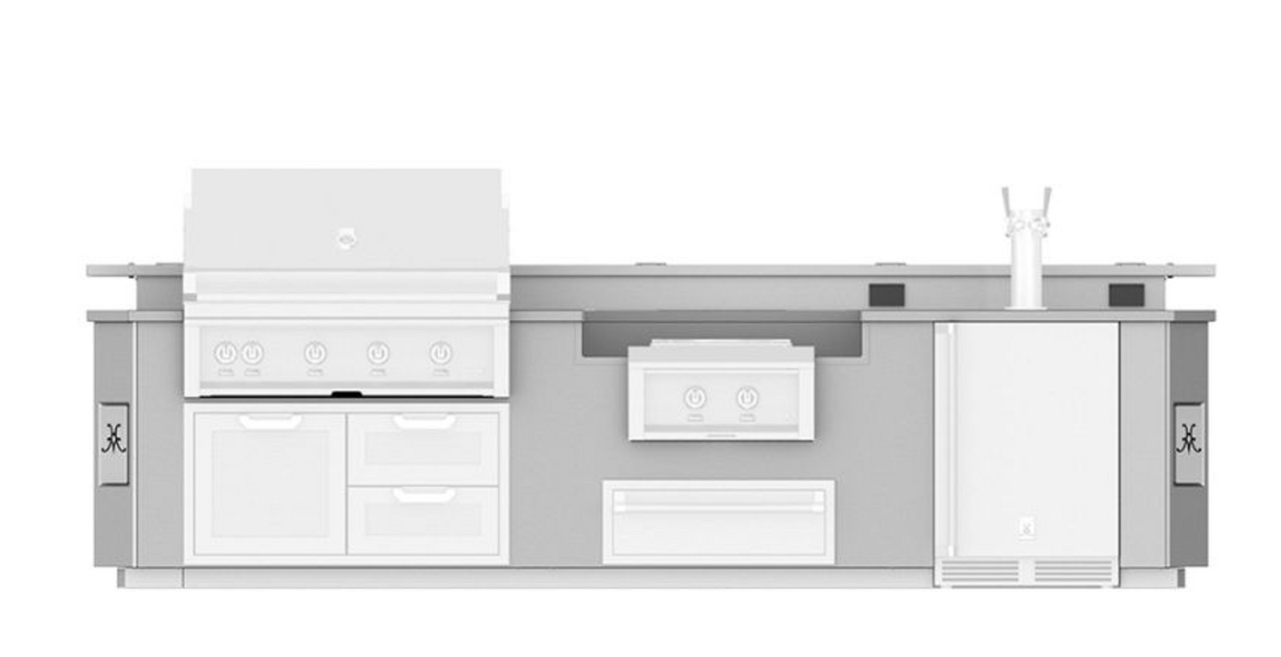 Hestan Grill, Entertainment, Suite, Beer Disp, Bar, Power Brner, SS C/top, 12 Ft  and "bellybar" with foot rail