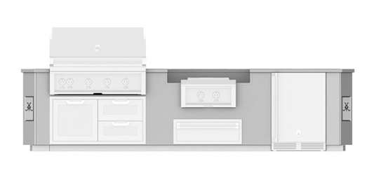 Hestan Grill, Entertainment, Suite, Stainless Countertop, Power Burner, 12 Foot
