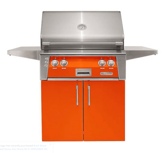 Alfresco 30" Sear Zone Grill Cart - Luminous Orange-Gloss