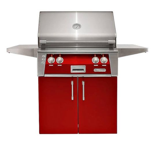 Alfresco 30" Standard Grill On Cart - Carmine Red-Gloss