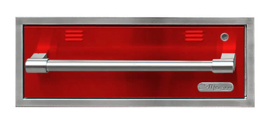 Alfresco 30" Warming Drawer - 110 Vac Powered - Carmine Red-Gloss