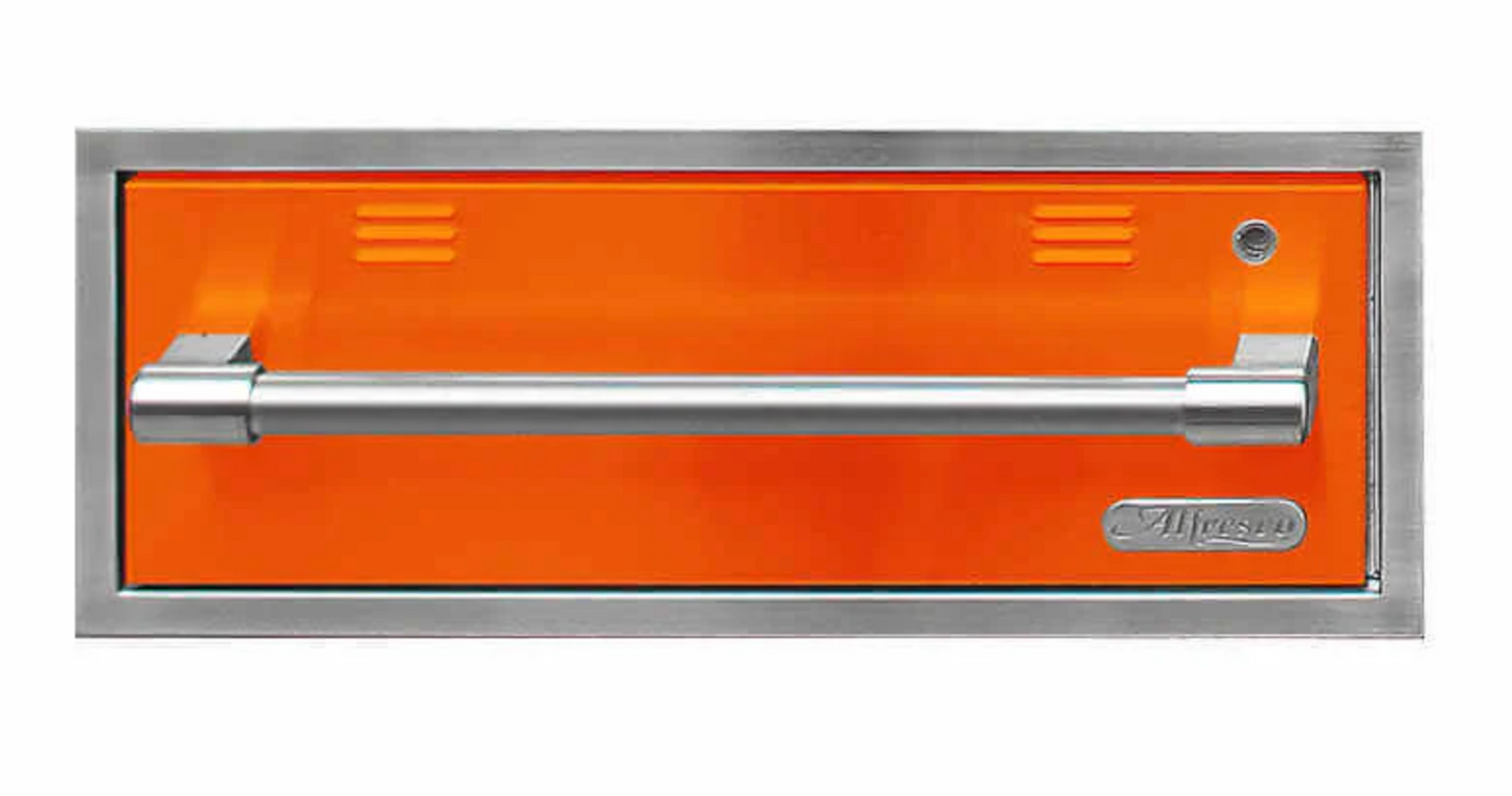 Alfresco 30" Warming Drawer - 110 Vac Powered - Luminous Orange-Gloss