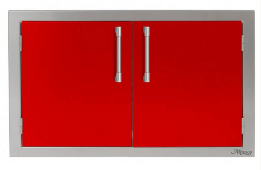 Alfresco 36" Double Access Door - Carmine Red-Gloss