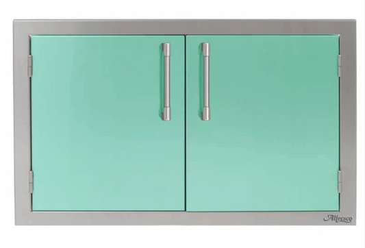 Alfresco 36" Double Access Door - Light Green-Gloss