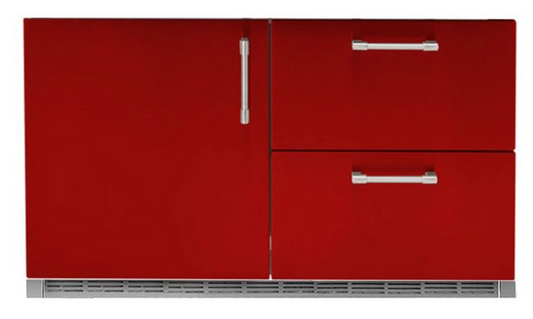 Alfresco 42" Built-In Under Grill Refrigerator - Carmine Red-Gloss