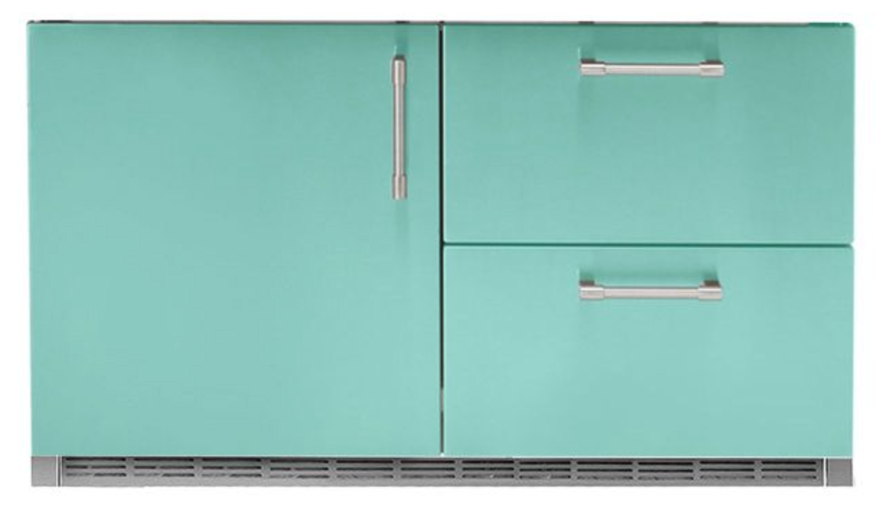 Alfresco 42" Built-In Under Grill Refrigerator - Light Green-Gloss