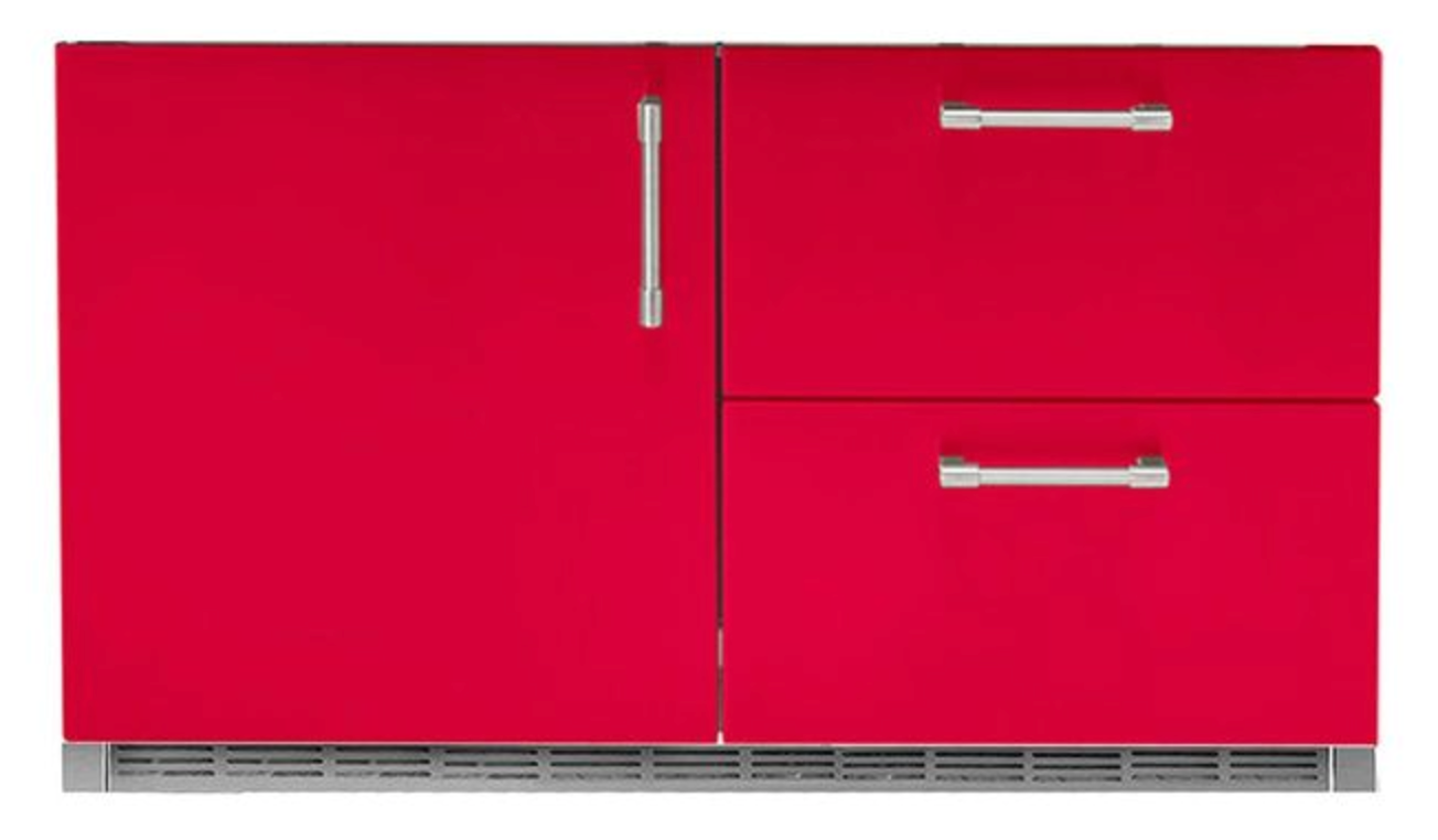 Alfresco 42" Built-In Under Grill Refrigerator - Raspberry Red-Gloss