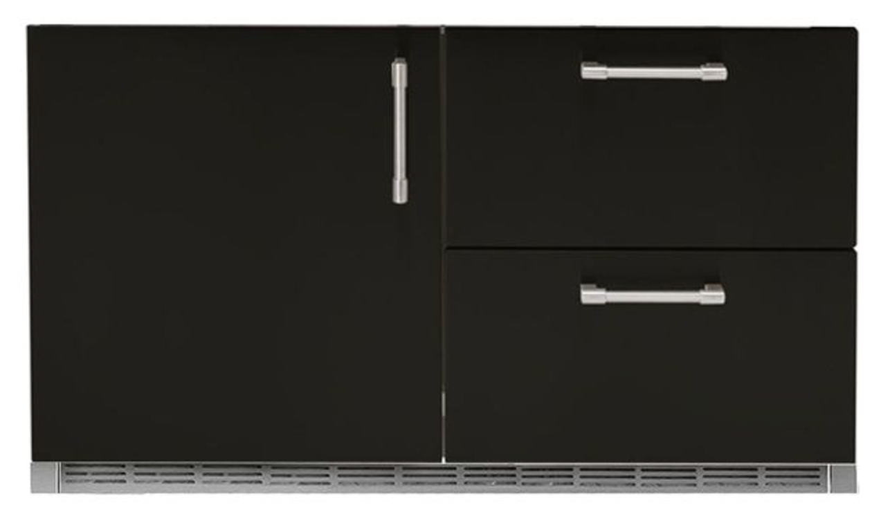 Alfresco 42" Built-In Under Grill Refrigerator - Jet Black-Matte