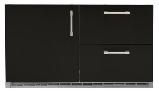 Alfresco 42" Built-In Under Grill Refrigerator - Jet Black-Matte