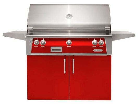 Alfresco 42" Sear Zone Grill w/ Cart - Carmine Red-Gloss