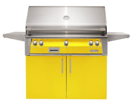 Alfresco 42" Sear Zone Grill w/ Cart - Traffic Yellow-Gloss