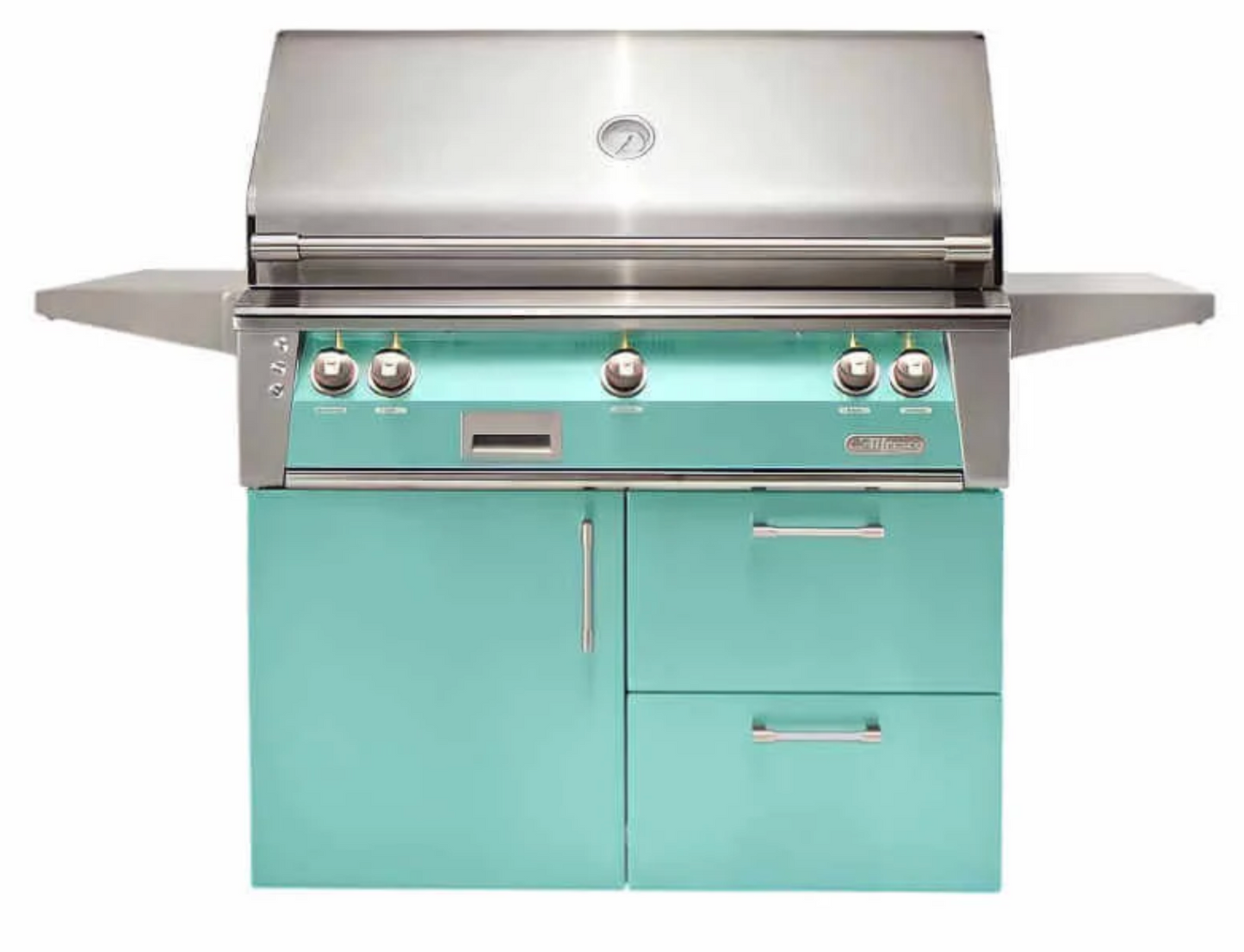 Alfresco 42" Sear Zone Grill w/ Cart Deluxe - Light Green-Gloss