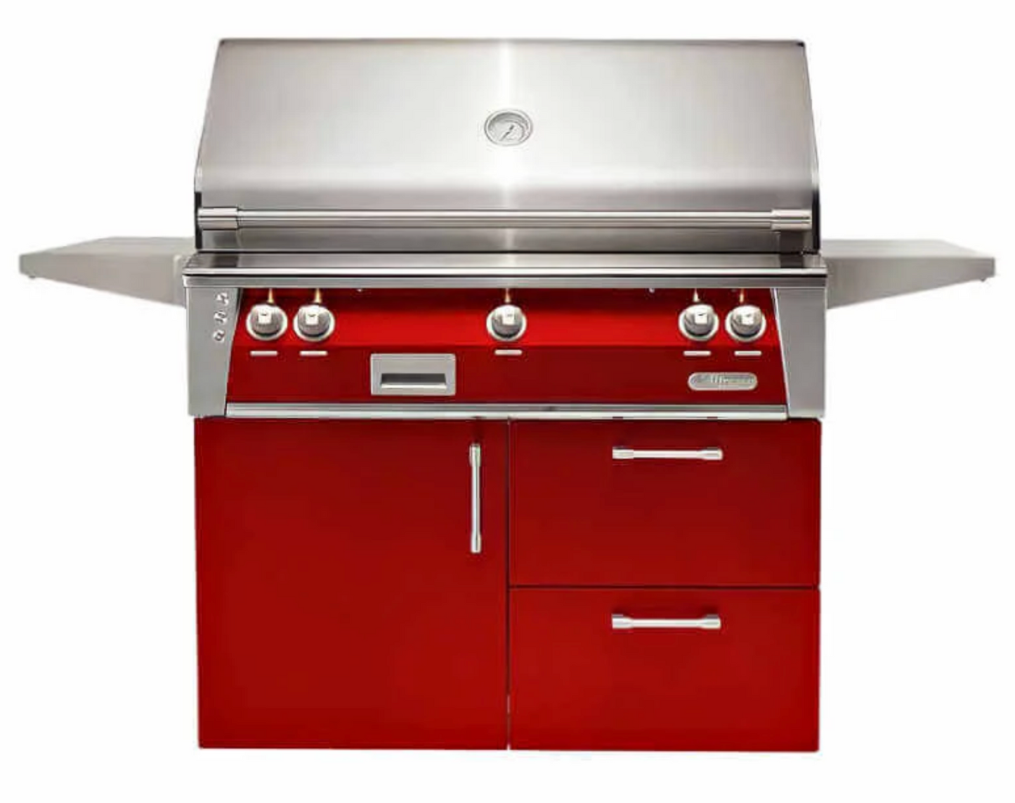 Alfresco 42" Sear Zone Grill w/ Cart Deluxe - Carmine Red-Gloss