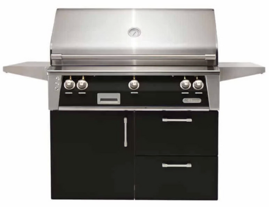 Alfresco 42" Sear Zone Grill w/ Cart Deluxe - Jet Black-Gloss