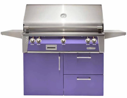 Alfresco 42" Sear Zone Grill w/ Cart Deluxe - Blue Lilac-Gloss