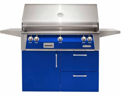 Alfresco 42" Sear Zone Grill w/ Cart Deluxe - Ultramarine Blue-Gloss