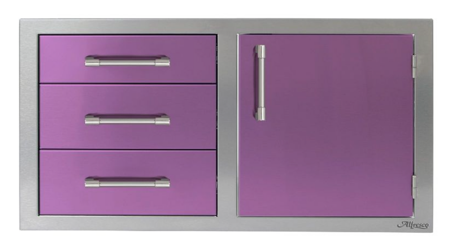 Alfresco 42" Door Drawer Combo - Right - Blue Lilac-Gloss