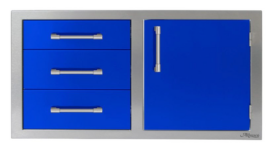 Alfresco 42" Door Drawer Combo - Right - Ultramarine Blue-Gloss