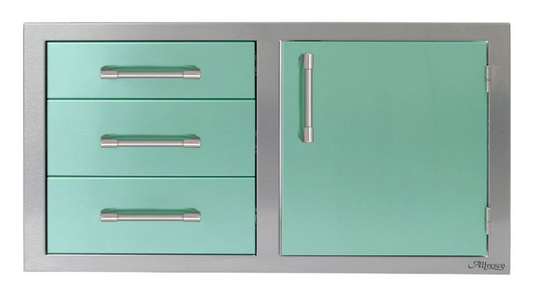 Alfresco 42" Door Drawer Combo - Right - Light Green-Gloss