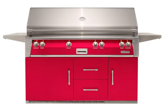 Alfresco 56" Sear Zone Grill On Refrigerated Base - Raspberry Red-Gloss