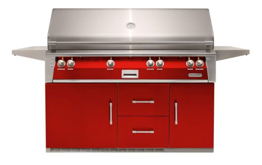 Alfresco 56" Sear Zone Grill On Refrigerated Base - Carmine Red-Gloss