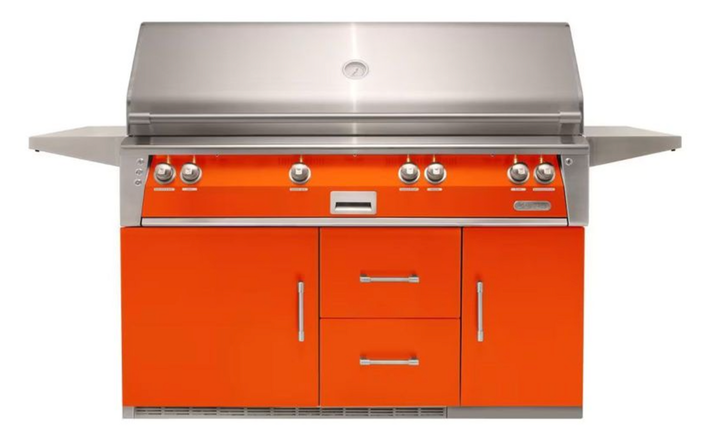 Alfresco 56" Sear Zone Grill On Refrigerated Base - Luminous Orange-Gloss