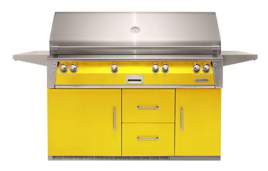 Alfresco 56" Sear Zone Grill On Refrigerated Base - Traffic Yellow-Gloss