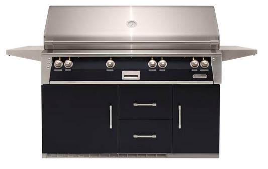 Alfresco 56" Sear Zone Grill On Refrigerated Base - Jet Black-Matte