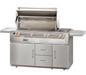 Alfresco 56" Sear Zone Grill On Refrigerated Base Dbl Side Burner