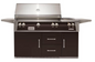 Alfresco 56" Sear Zone Grill On Refrigerated Base Dbl Side Burner  - Jet Black-Matte