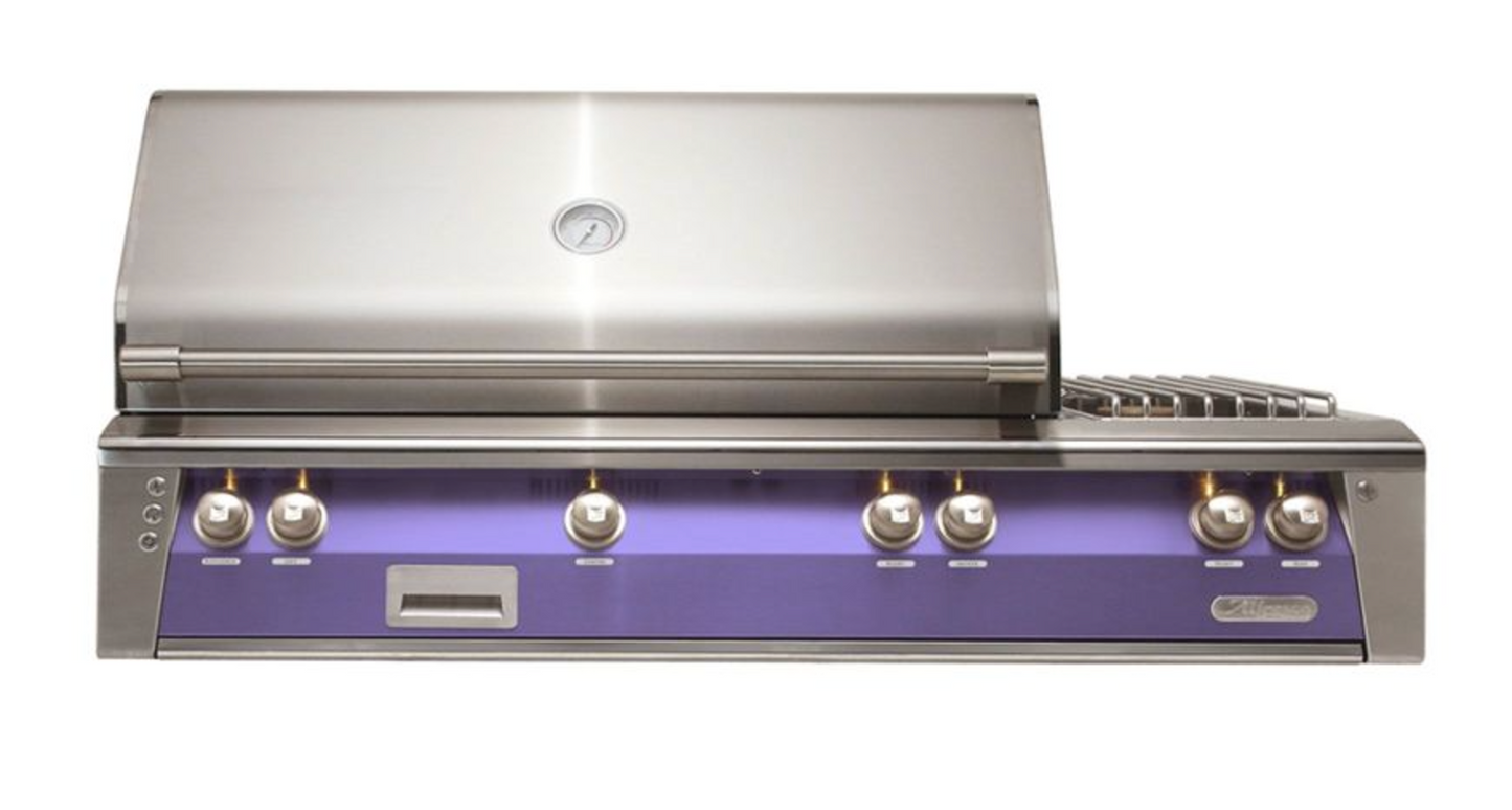 Alfresco 56" Sear Zone Grill With Dbl Side Burner Built-In - Blue Lilac-Gloss