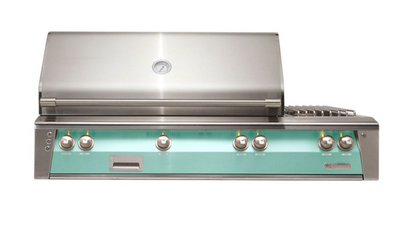 Alfresco 56" Sear Zone Grill With Dbl Side Burner Built-In - Light Green-Gloss