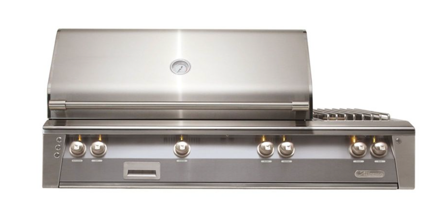 Alfresco 56" Sear Zone Grill With Dbl Side Burner Built-In - Signal Grey-Gloss