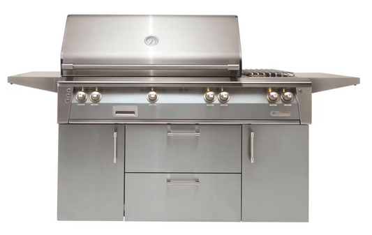 Alfresco 56" Searzone Grill w/ Sideburner Cart - Custom Color