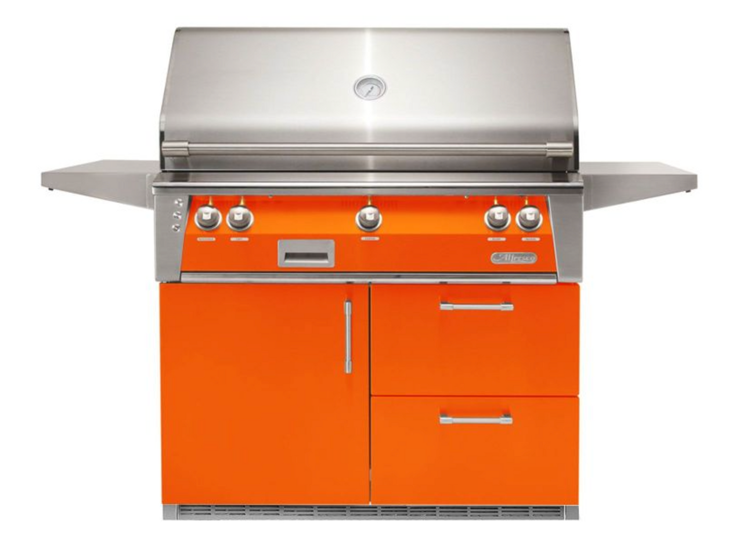 Alfresco 42" Standard Grill On Refrigerated Base - Luminous Orange-Gloss